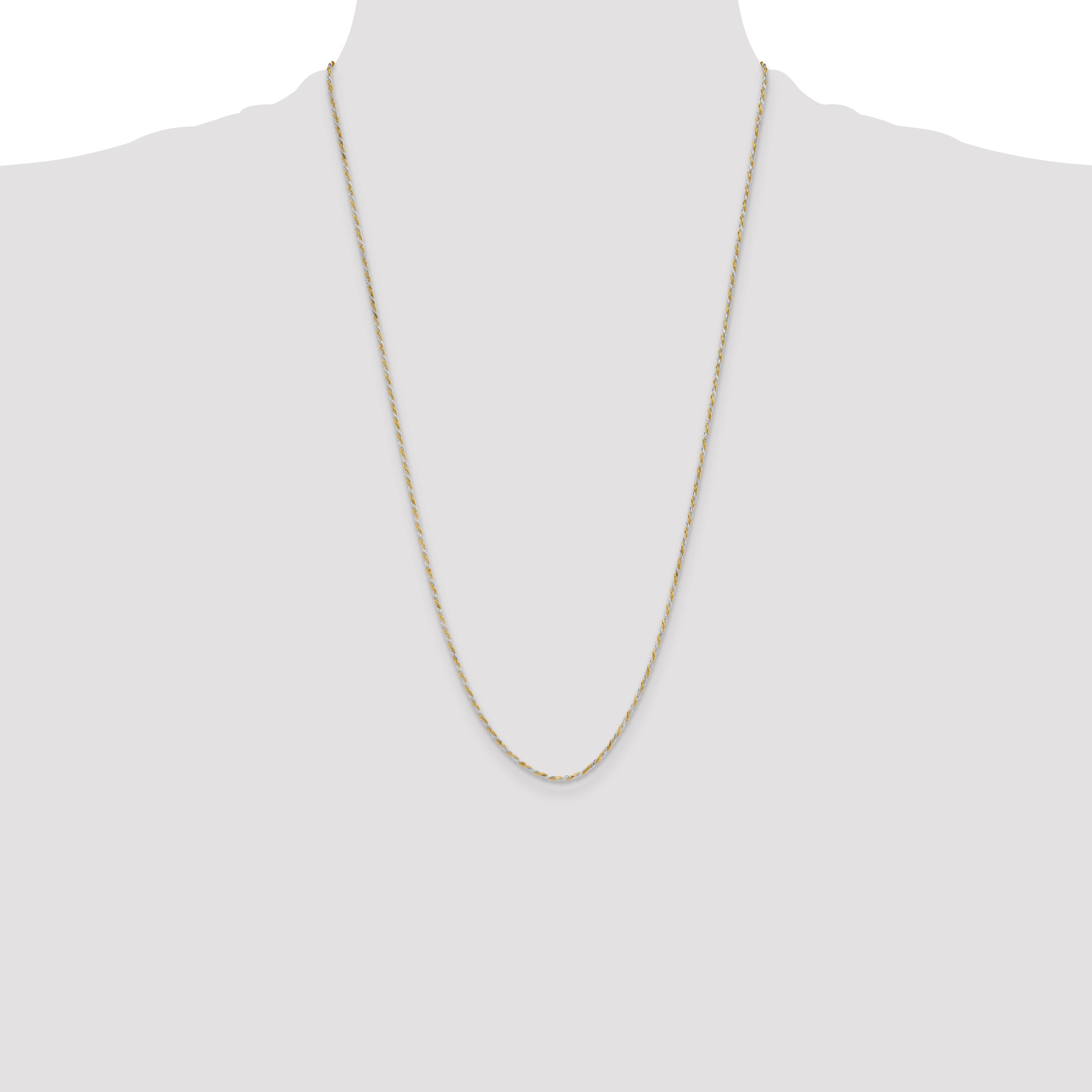 Sterling Silver And Vermeil 1.85mm Diamond-cut Rope Chain