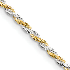 Sterling Silver And Vermeil 1.85mm Diamond-cut Rope Chain