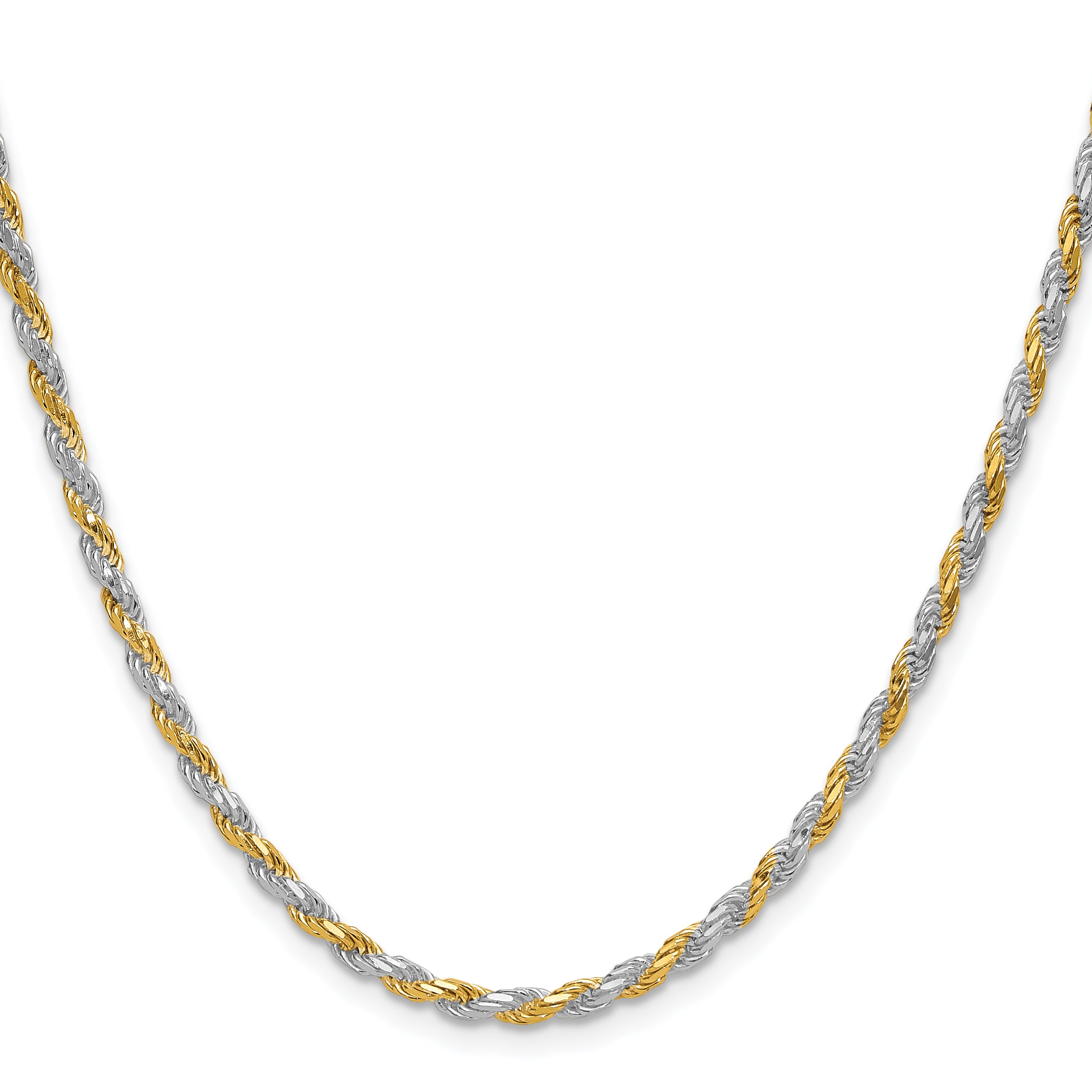 Sterling Silver And Vermeil 2.5mm Diamond-cut Rope Chain