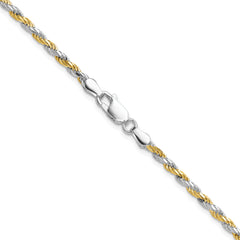 Sterling Silver And Vermeil 2.5mm Diamond-cut Rope Chain