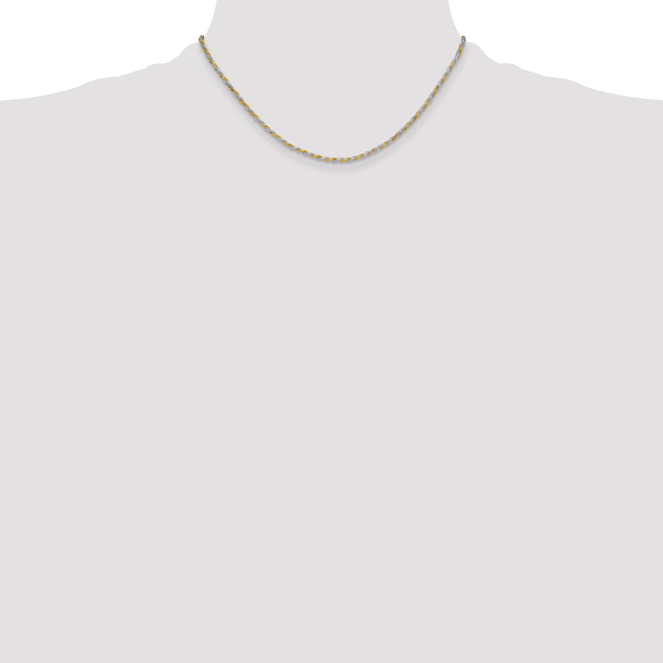 Sterling Silver And Vermeil 2.5mm Diamond-cut Rope Chain