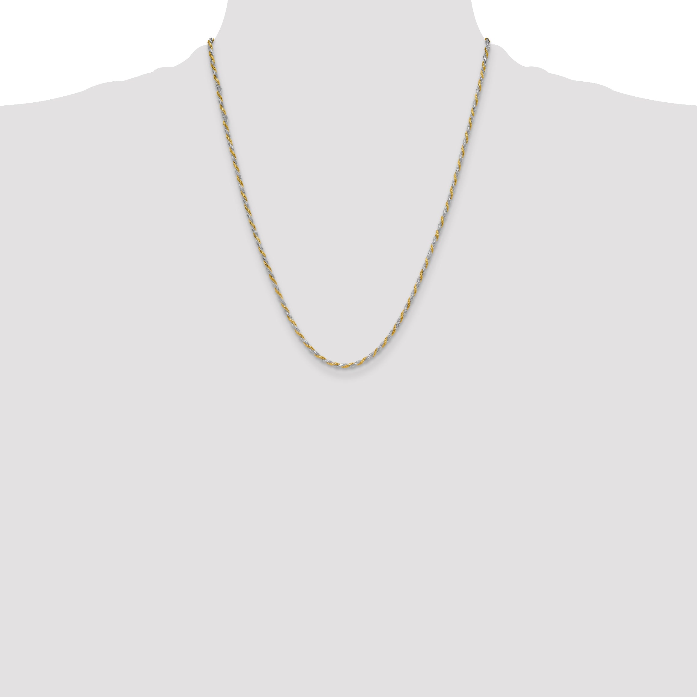 Sterling Silver And Vermeil 2.5mm Diamond-cut Rope Chain