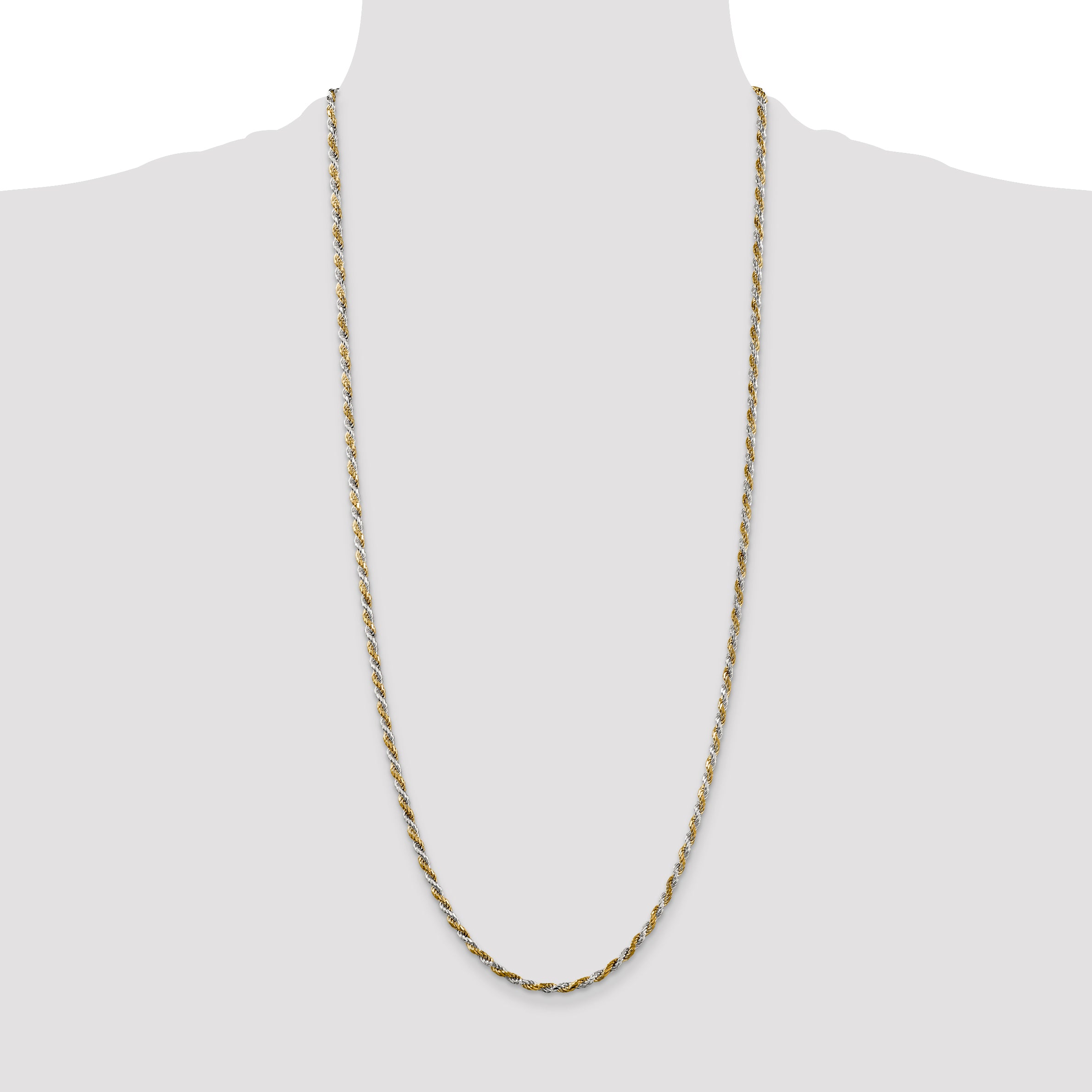 Sterling Silver And Vermeil 2.5mm Diamond-cut Rope Chain