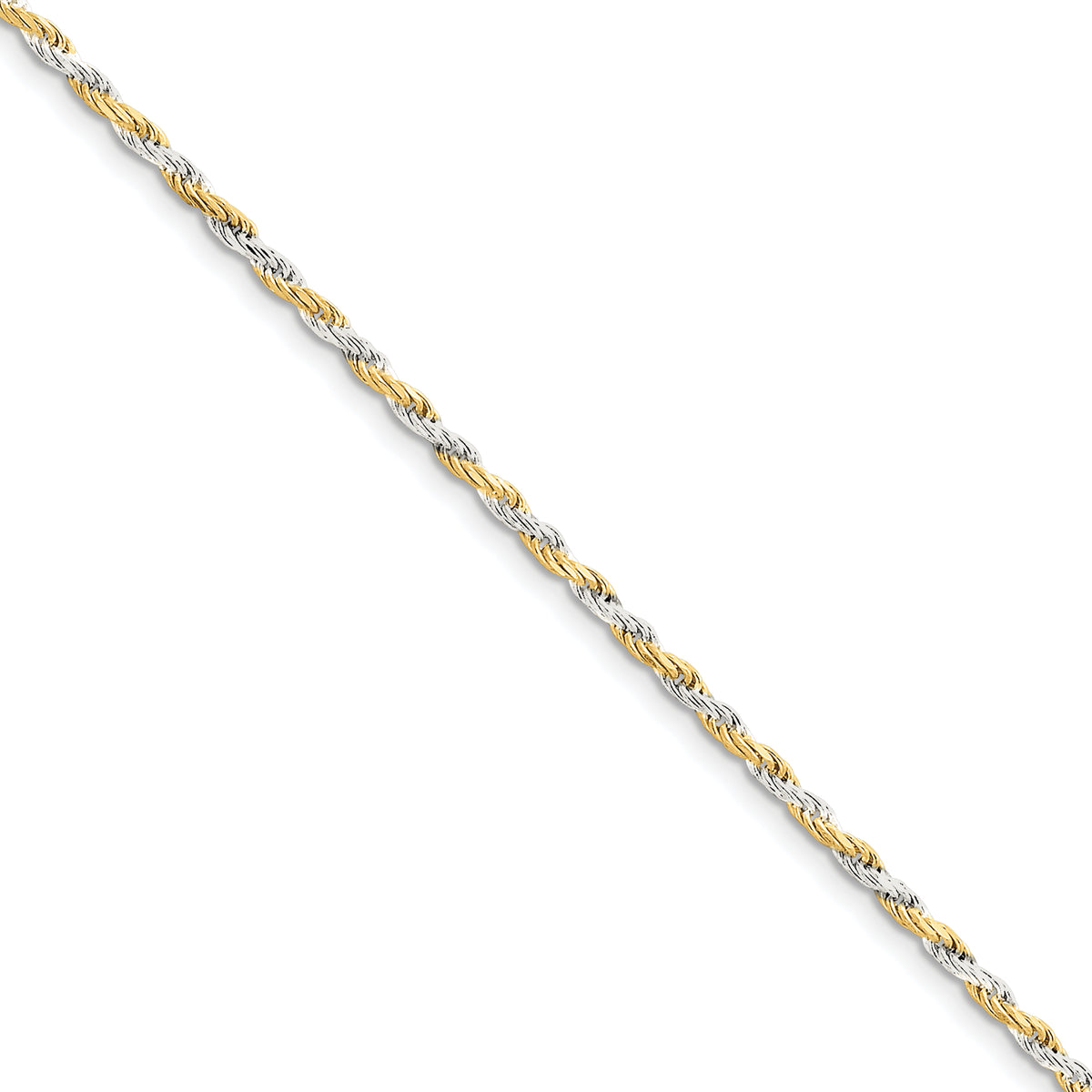 Sterling Silver & Vermeil 2.5mm Diamond-cut Rope Chain