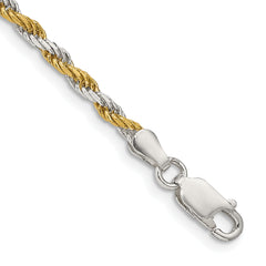 Sterling Silver And Vermeil 2.5mm Diamond-cut Rope Chain