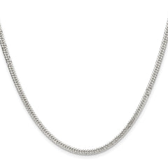 Sterling Silver Polished 3.0mm Double Diamond-cut Curb Chain