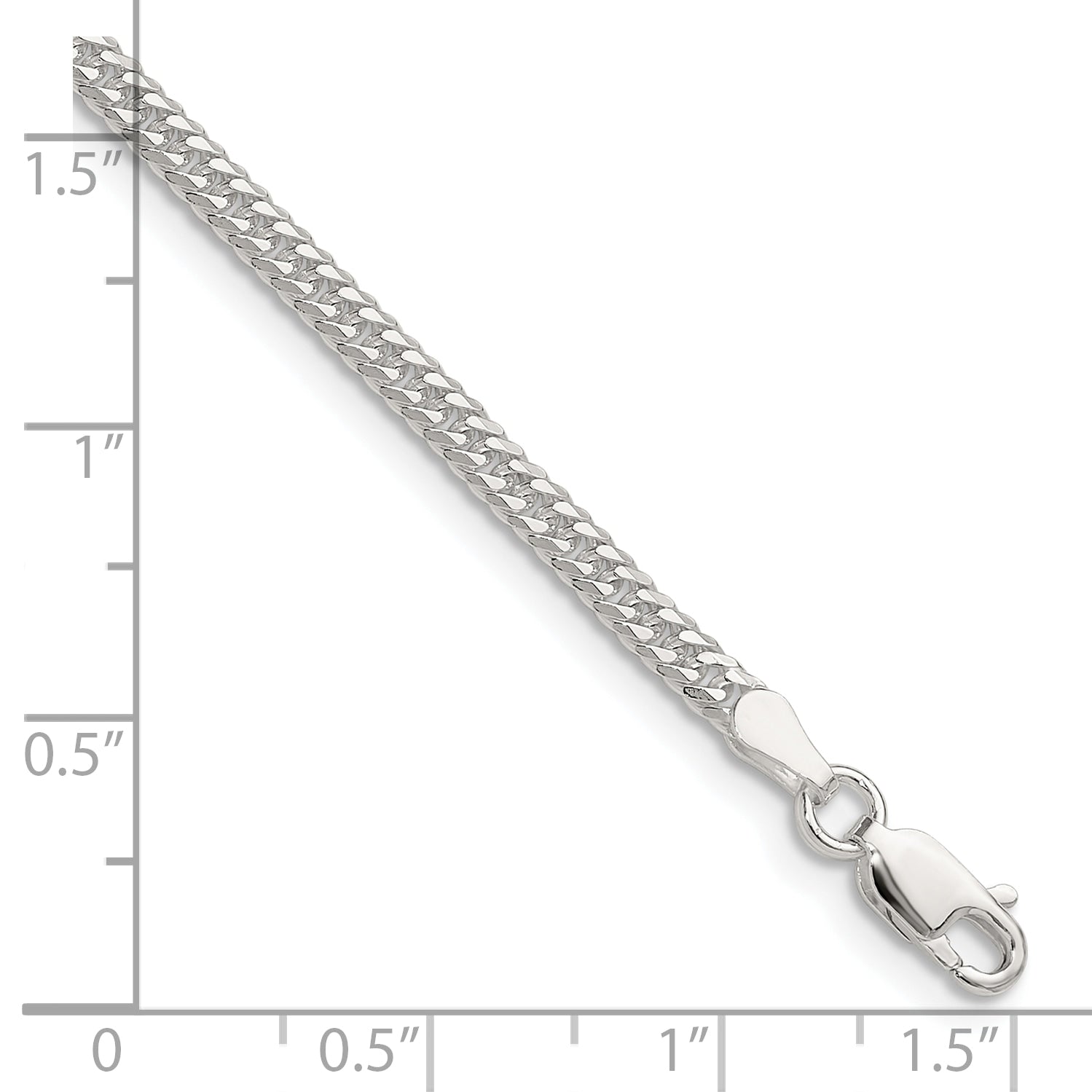 Sterling Silver Polished 3.0mm Double Diamond-cut Curb Chain