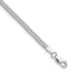 Sterling Silver Polished 3.0mm Double Diamond-cut Curb Chain