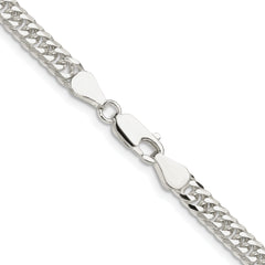 Sterling Silver Polished 4.8mm Double Diamond-cut Curb Chain