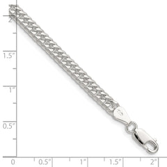 Sterling Silver Polished 4.8mm Double Diamond-cut Curb Chain