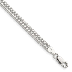 Sterling Silver Polished 4.8mm Double Diamond-cut Curb Chain