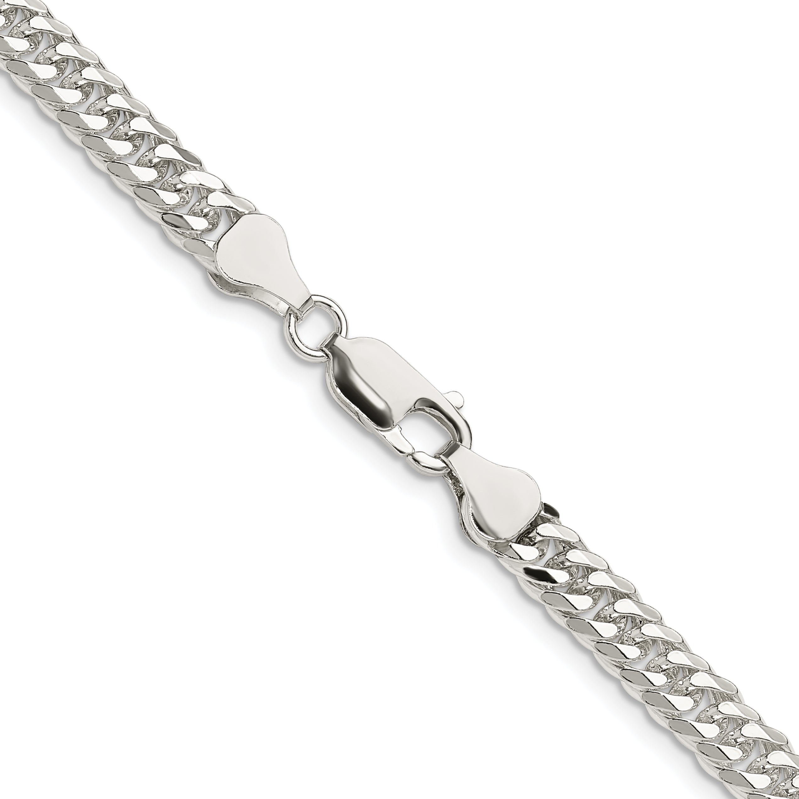 Sterling Silver Polished 5.7mm Double Diamond-cut Curb Chain