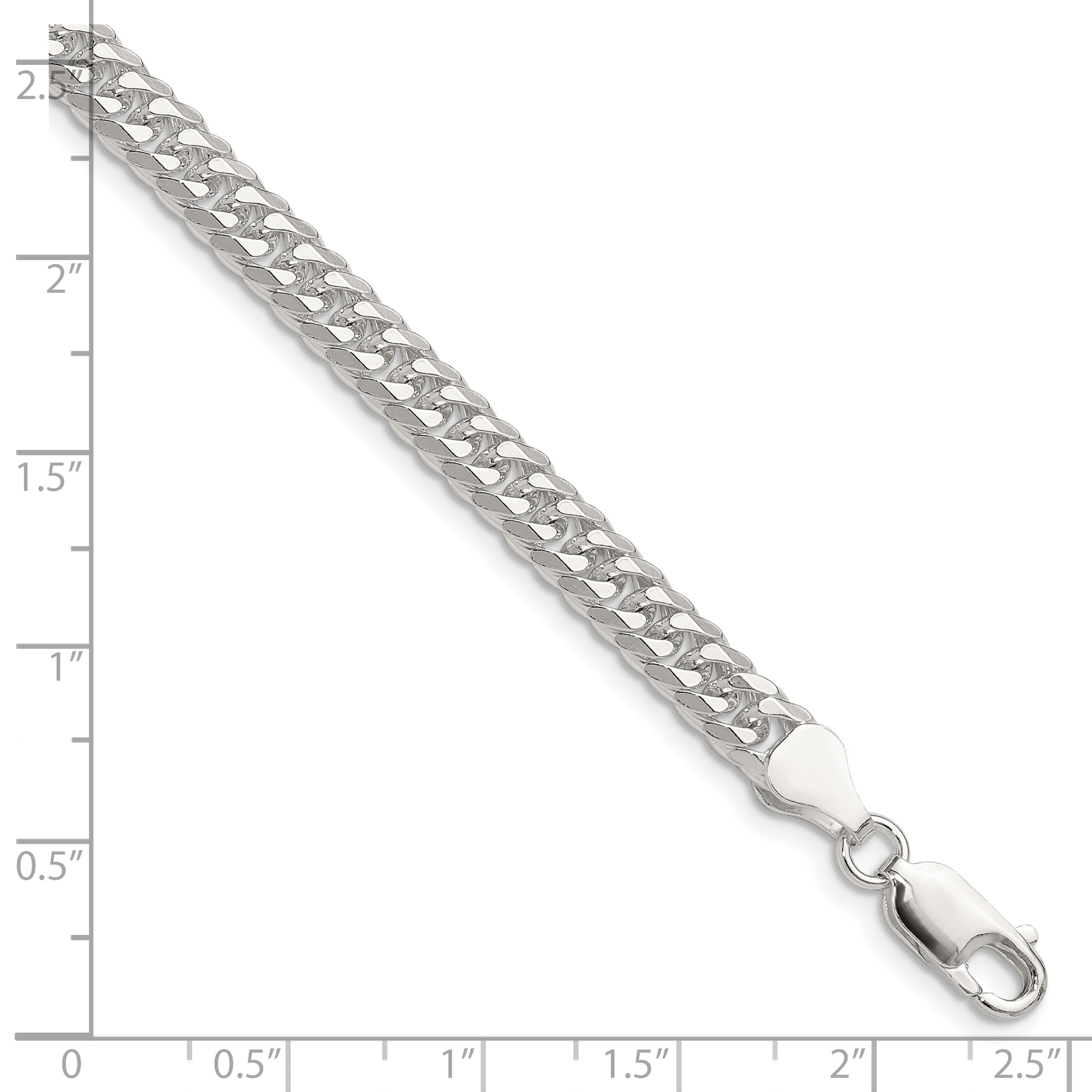 Sterling Silver Polished 5.7mm Double Diamond-cut Curb Chain