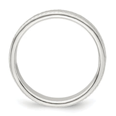 Sterling Silver 4mm Flat with Rope Edge Size 4 Band