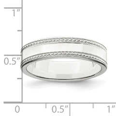 Sterling Silver 5mm Flat with Rope Edge Size 4 Band