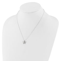 Diamond Fascination Diamond Mystique Sterling Silver Platinum-plated Diamond Starfish 18 Inch Necklace