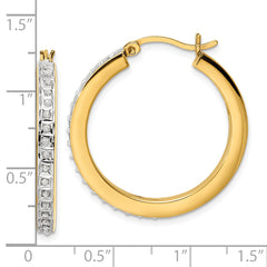 Diamond Fascination Diamond Mystique Sterling Silver 18K Gold-plated Diamond Hoop Earrings