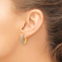 Diamond Fascination Diamond Mystique Sterling Silver 18K Gold-plated Diamond and Emerald Hoop Earrings and Bangle Set