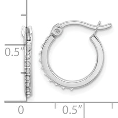 Sterling Silver Platinum-plated Diamond Mystique Hoop Earrings