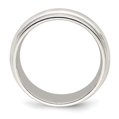 Sterling Silver 7mm Comfort Fit Double Milgrain Size 4 Band