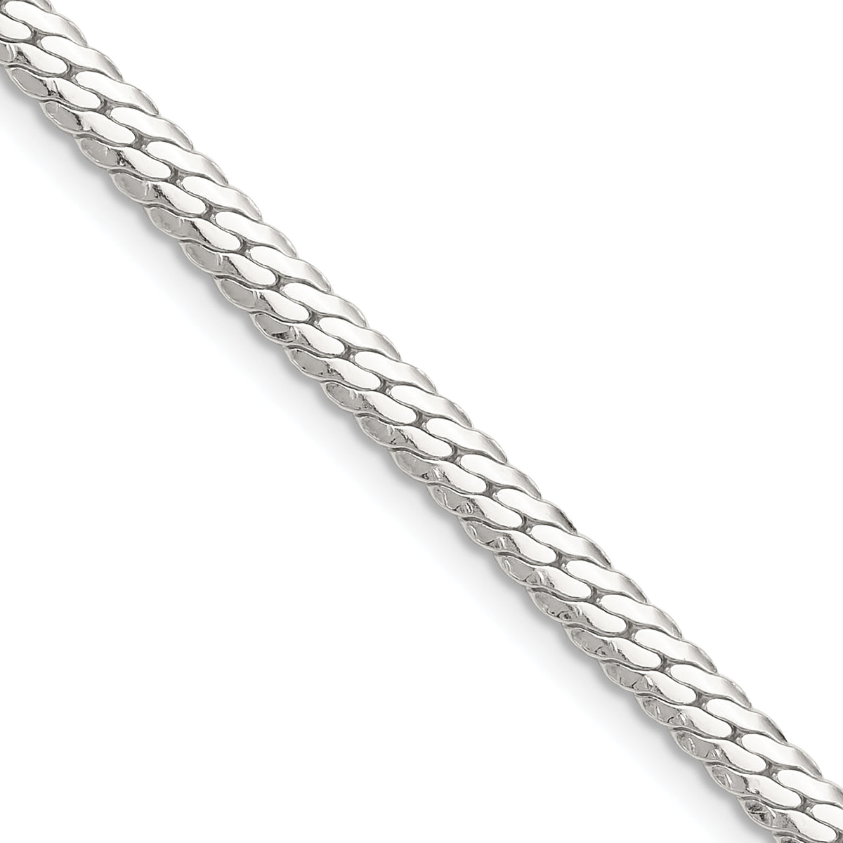 Sterling Silver Polished 4.1mm Double Oval Flat Chain