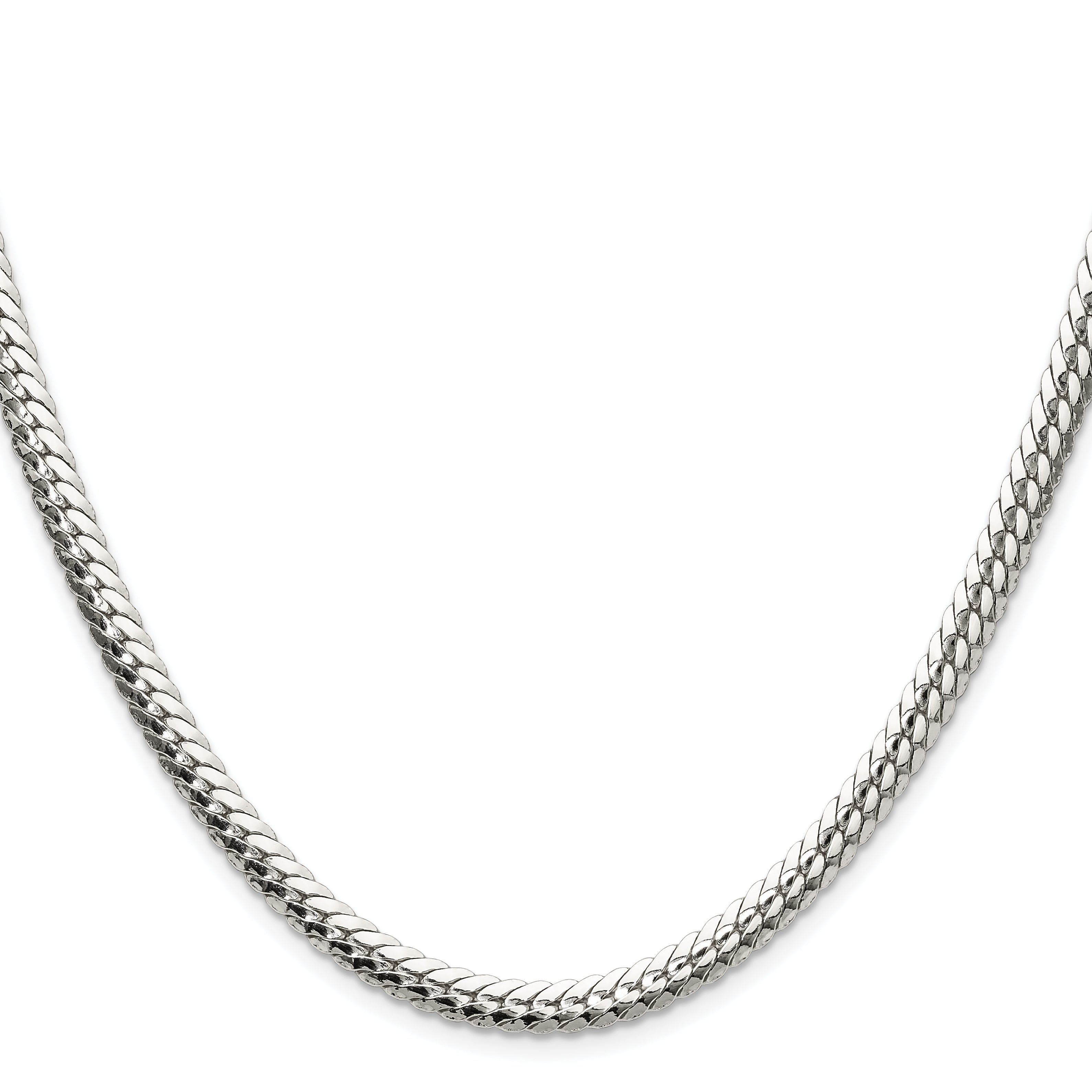 Sterling Silver Polished 5.1mm Double Oval Flat Chain