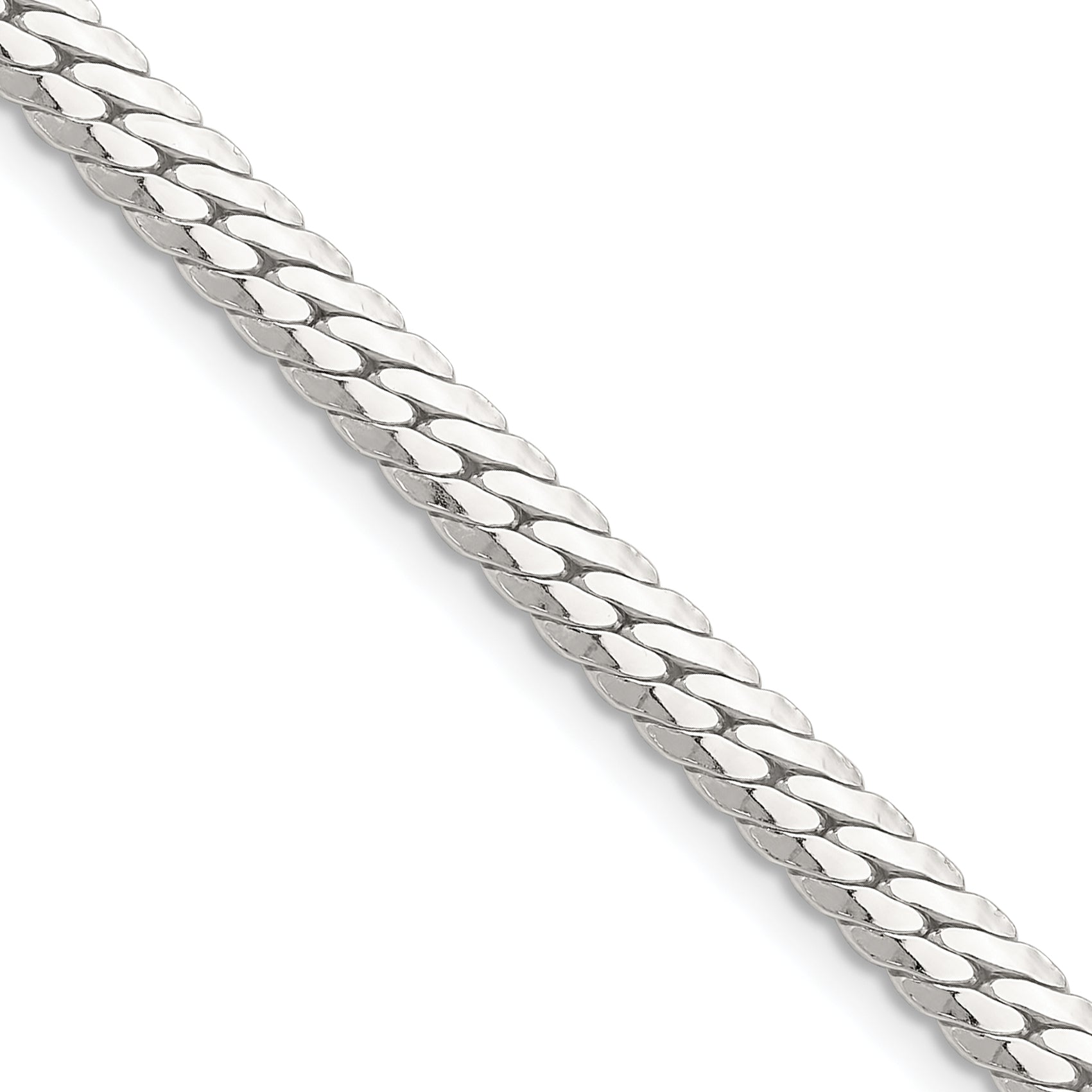 Sterling Silver Polished 5.1mm Double Oval Flat Chain