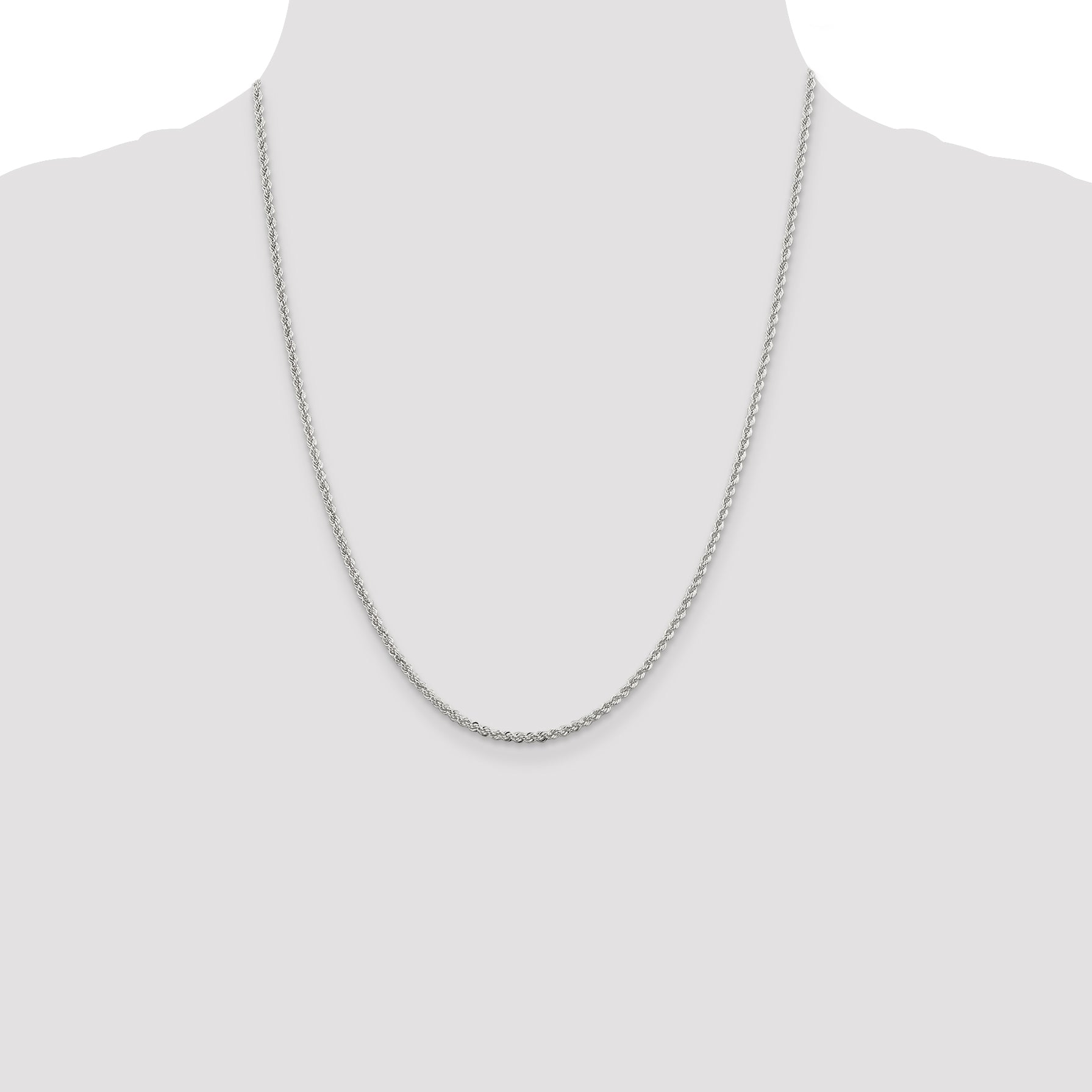 Sterling Silver 2.3mm Solid Rope Chain