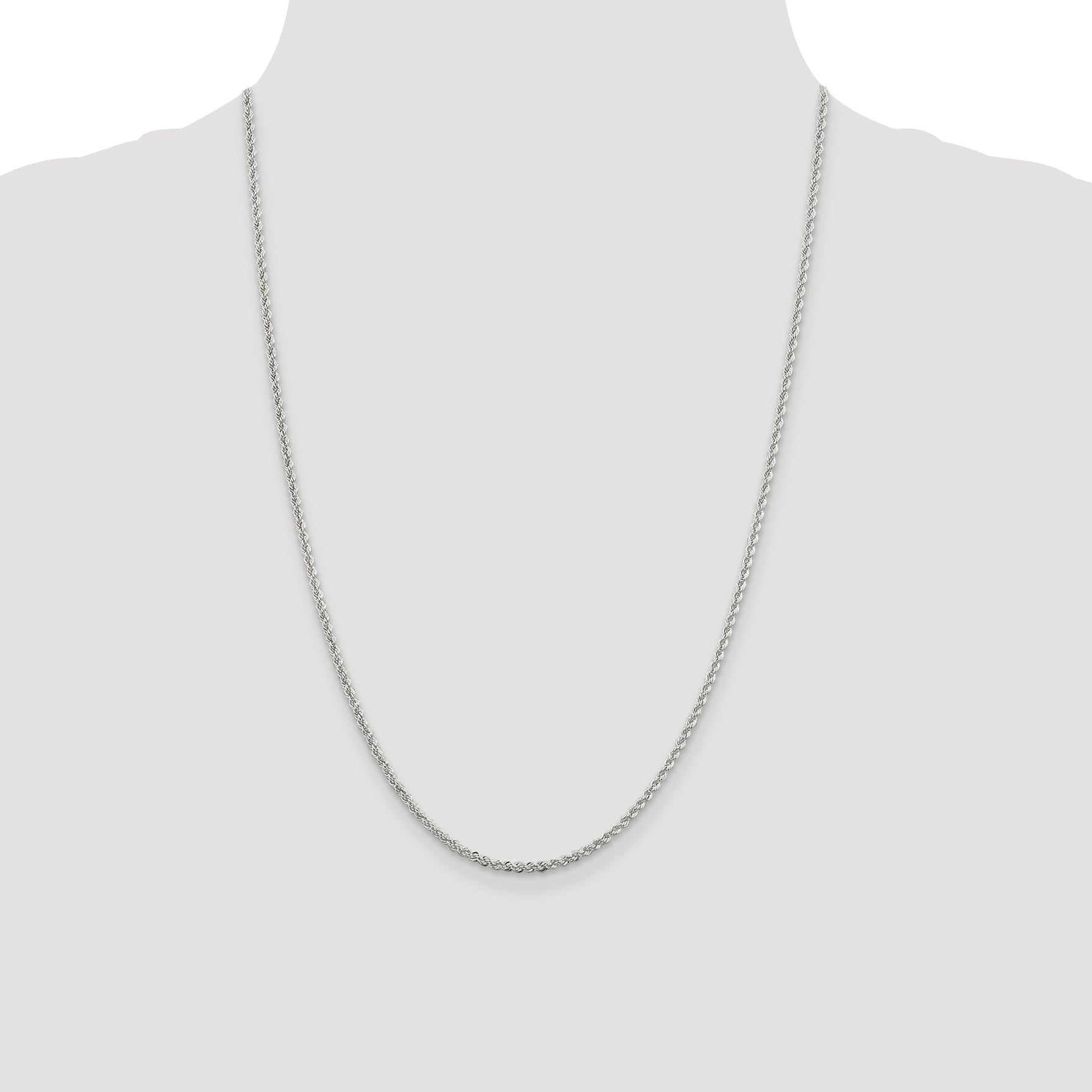 Sterling Silver 2.3mm Solid Rope Chain