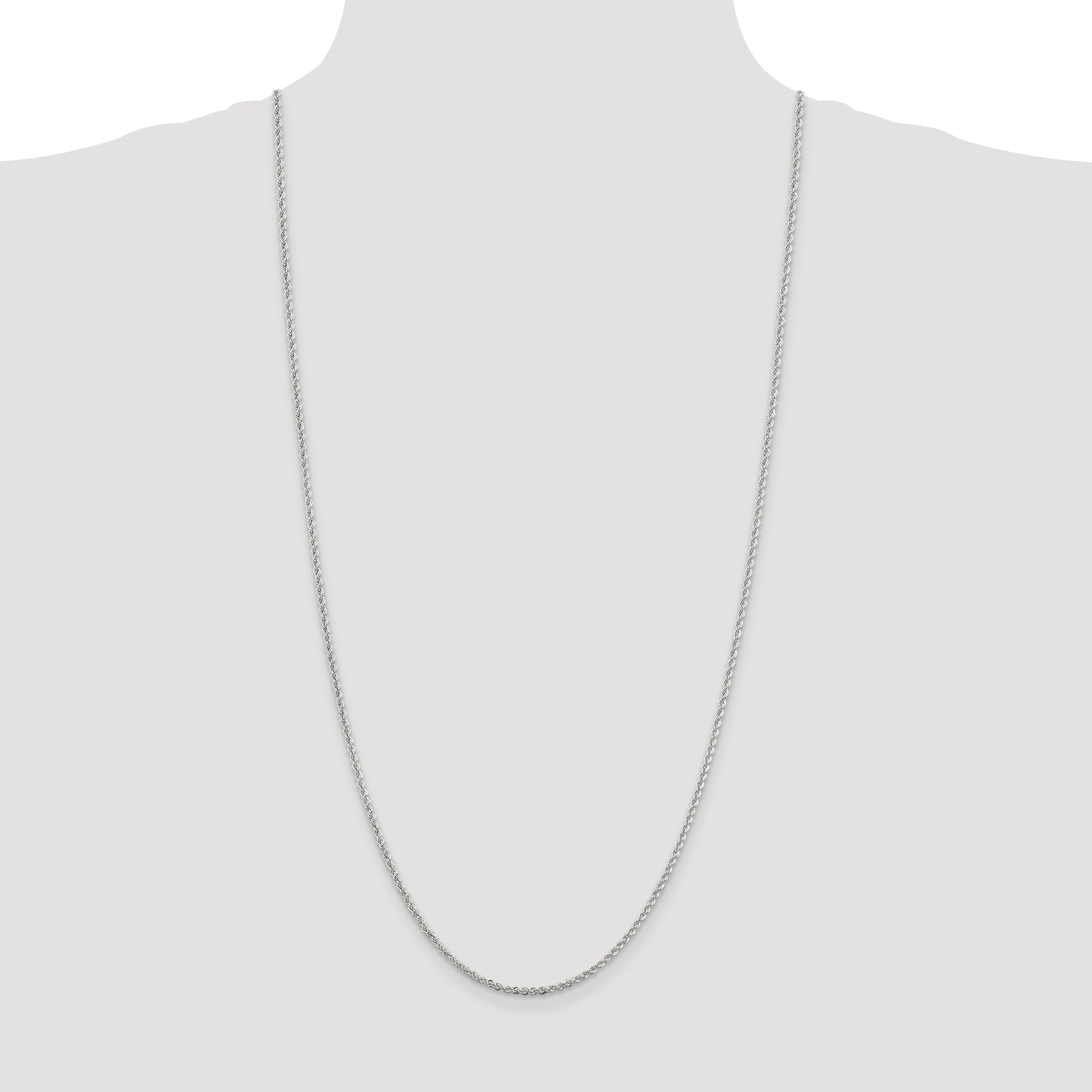 Sterling Silver 2.3mm Solid Rope Chain