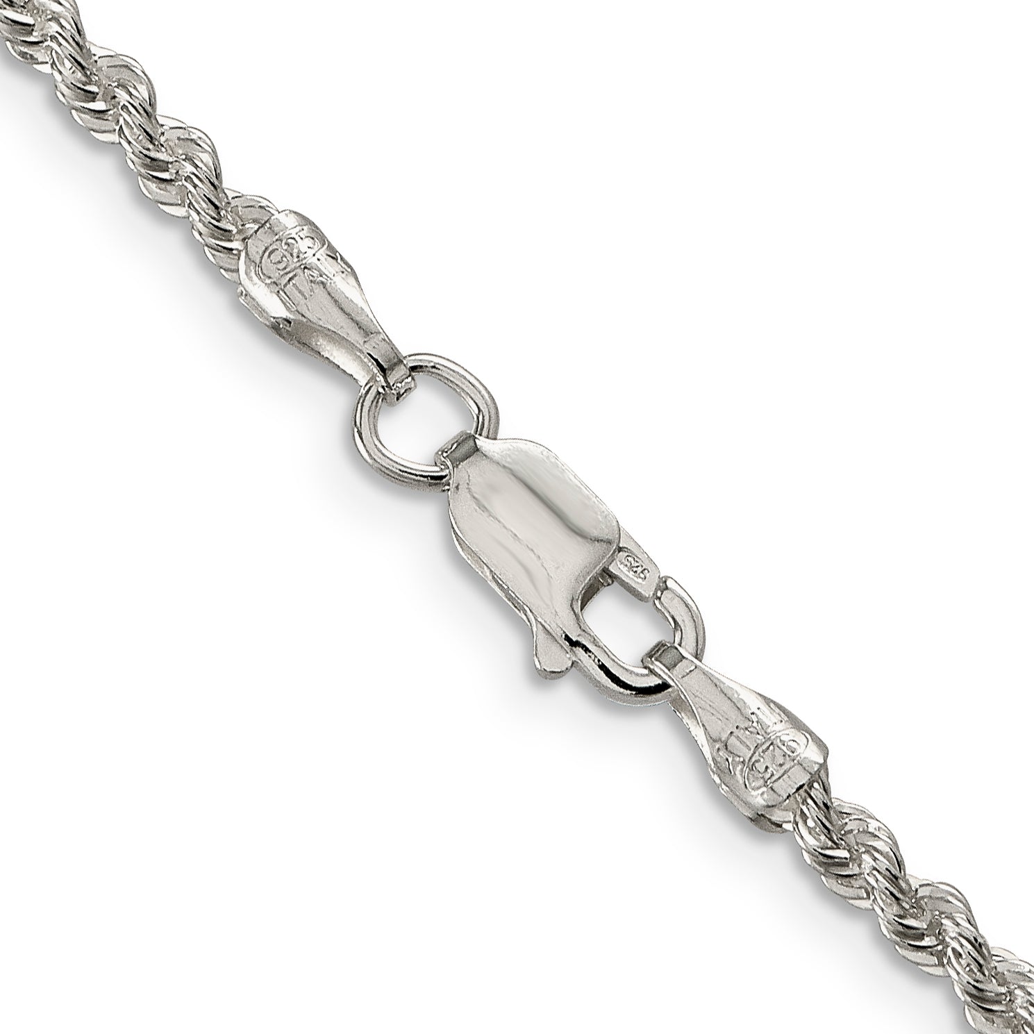 Sterling Silver 2.5mm Solid Rope Chain