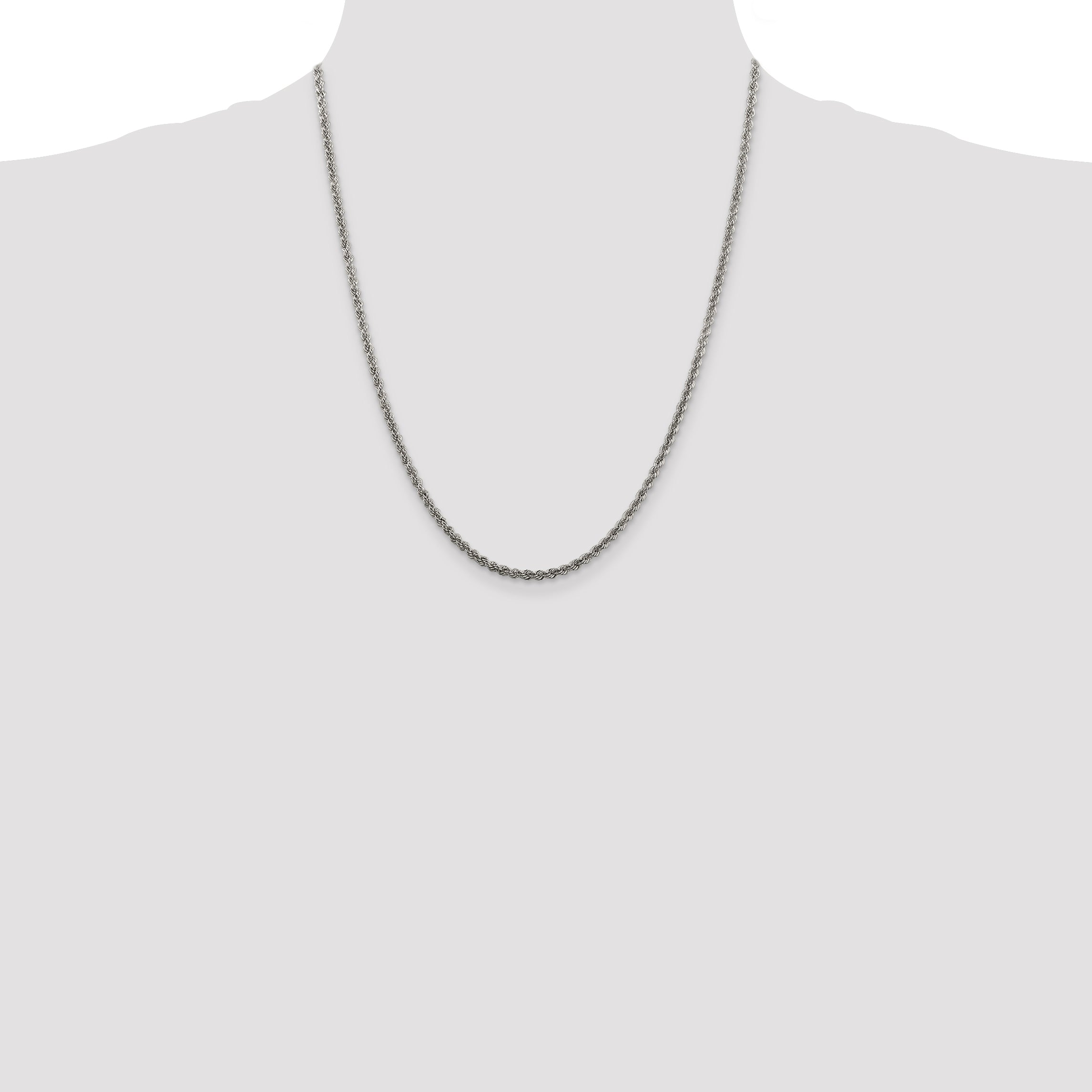 Sterling Silver 2.5mm Solid Rope Chain