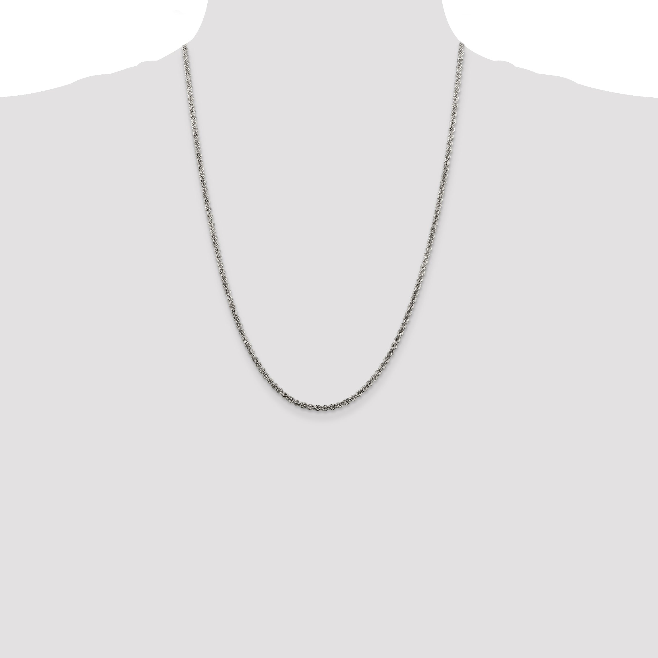 Sterling Silver 2.5mm Solid Rope Chain