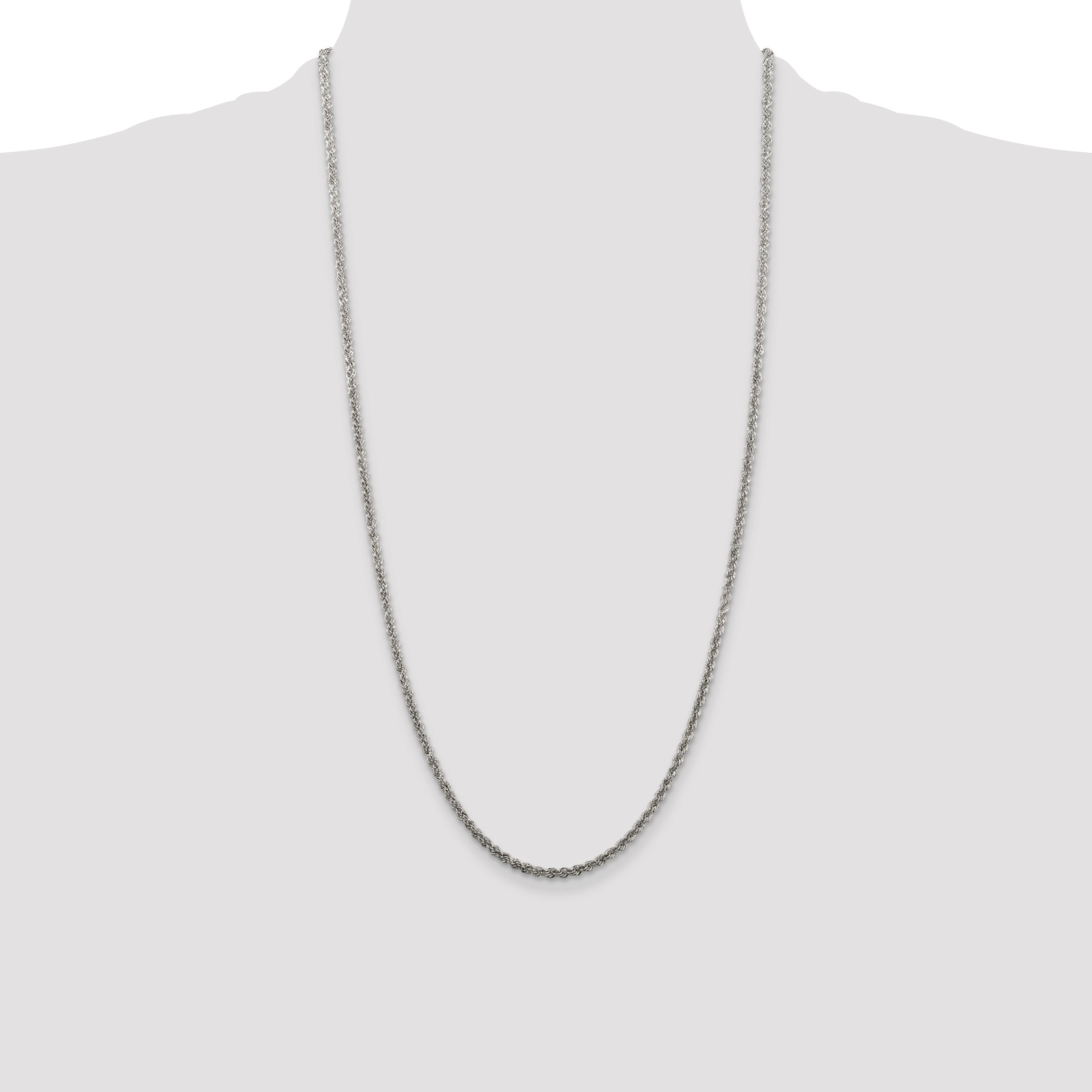 Sterling Silver 2.5mm Solid Rope Chain