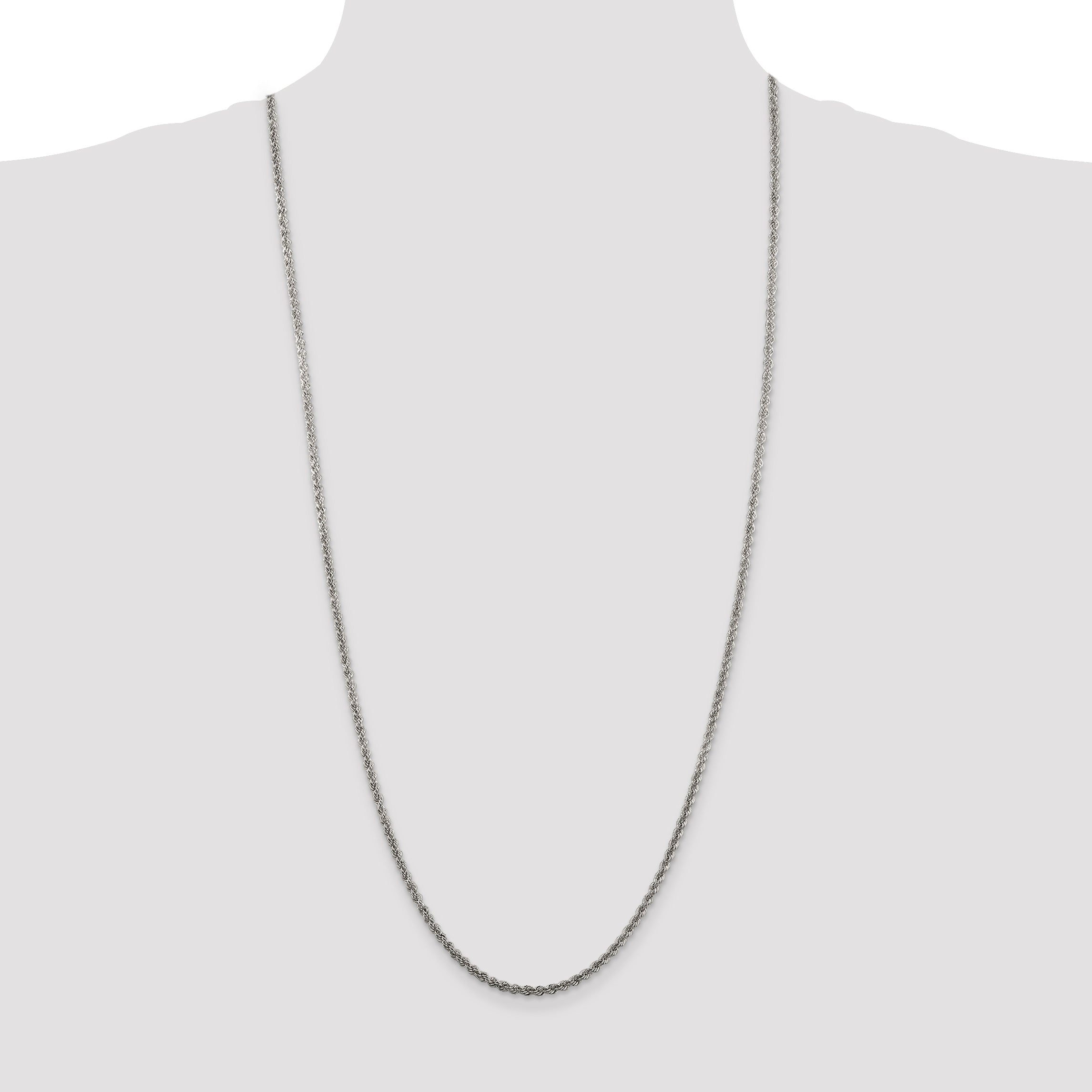 Sterling Silver 2.5mm Solid Rope Chain