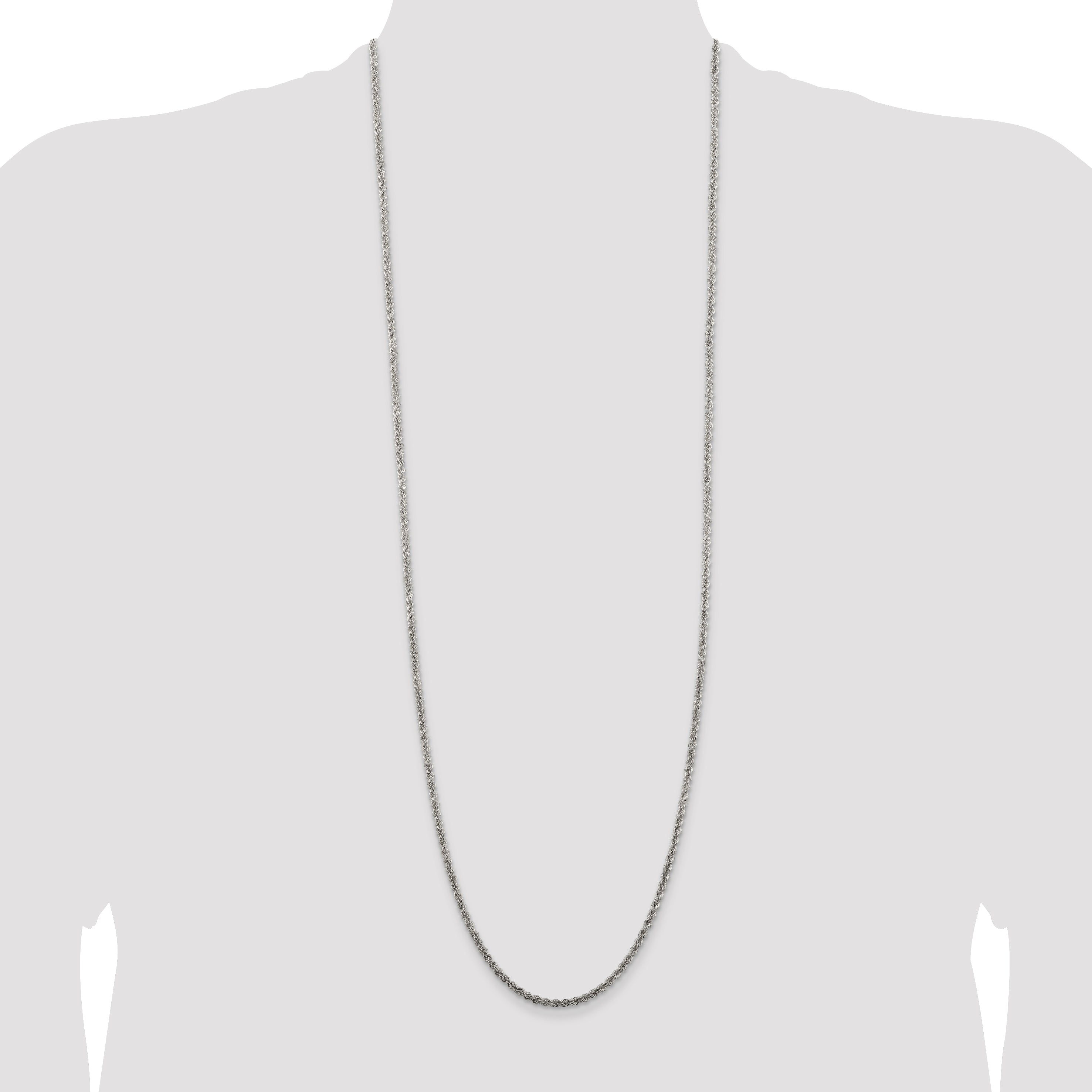 Sterling Silver 2.5mm Solid Rope Chain