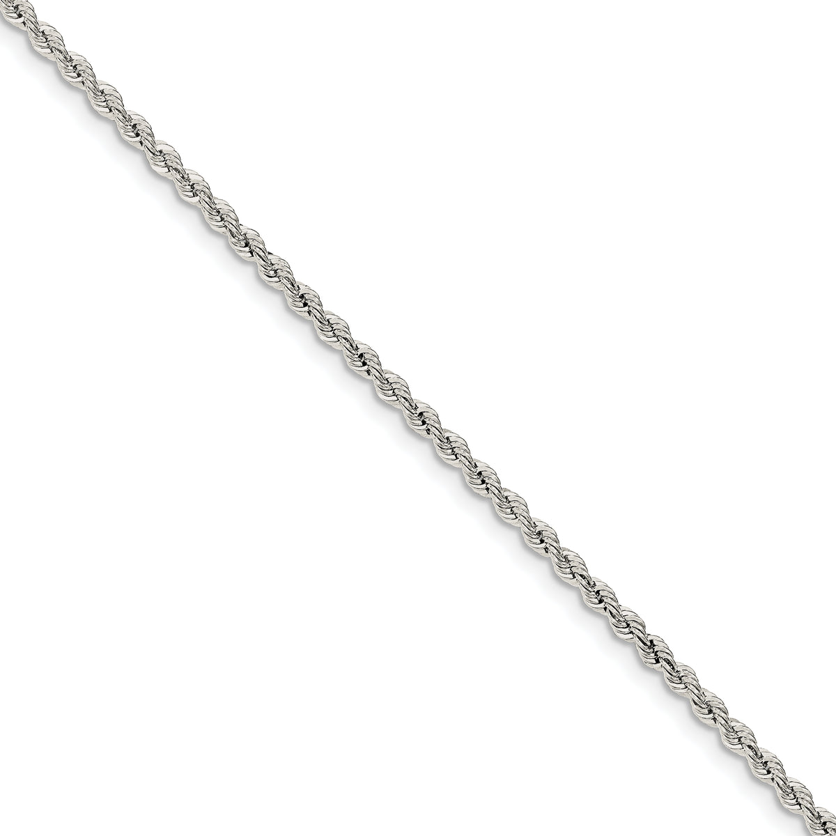 Sterling Silver 2.5mm Solid Rope Chain