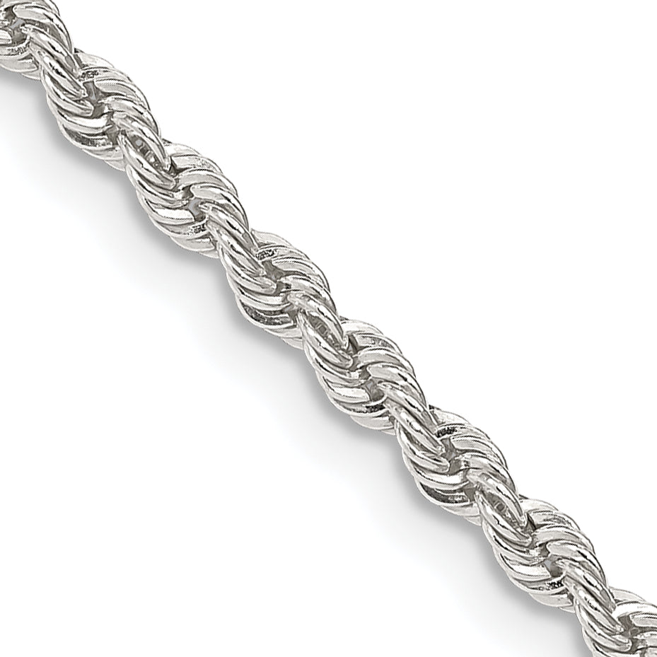 Sterling Silver 2.5mm Solid Rope Chain