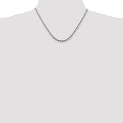 Sterling Silver Rhodium-plated 3mm Solid Rope Chain