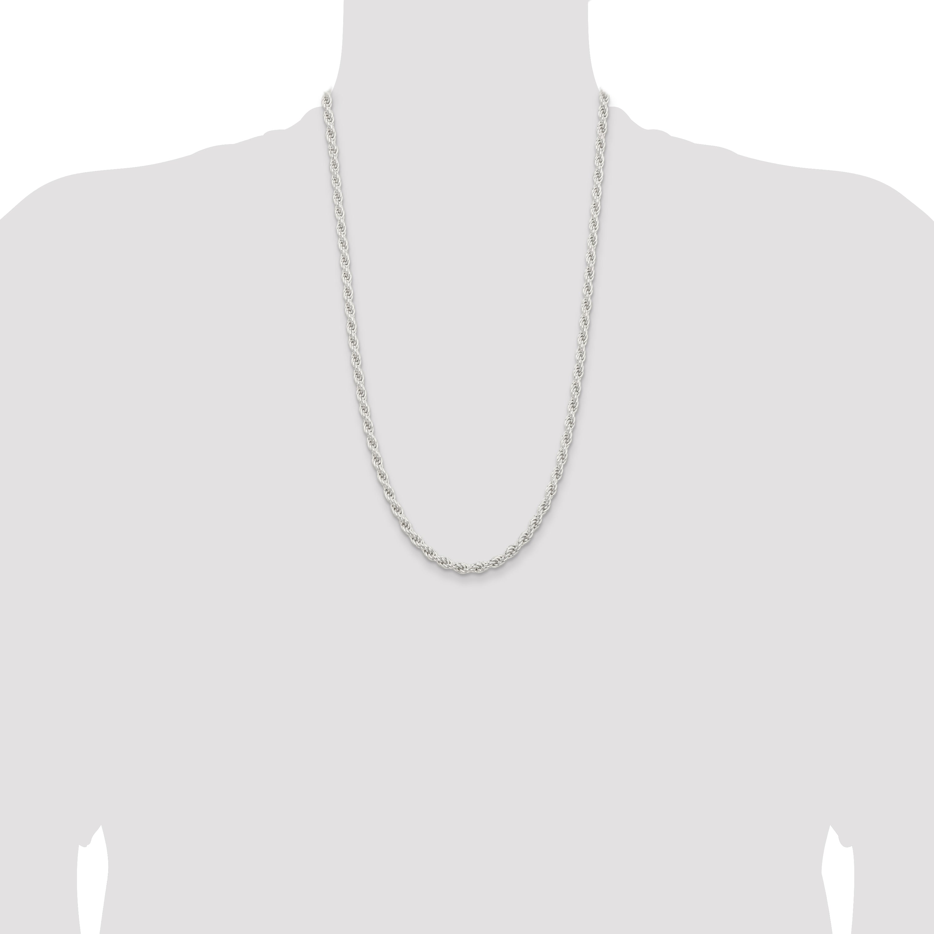 Sterling Silver 5mm Solid Rope Chain