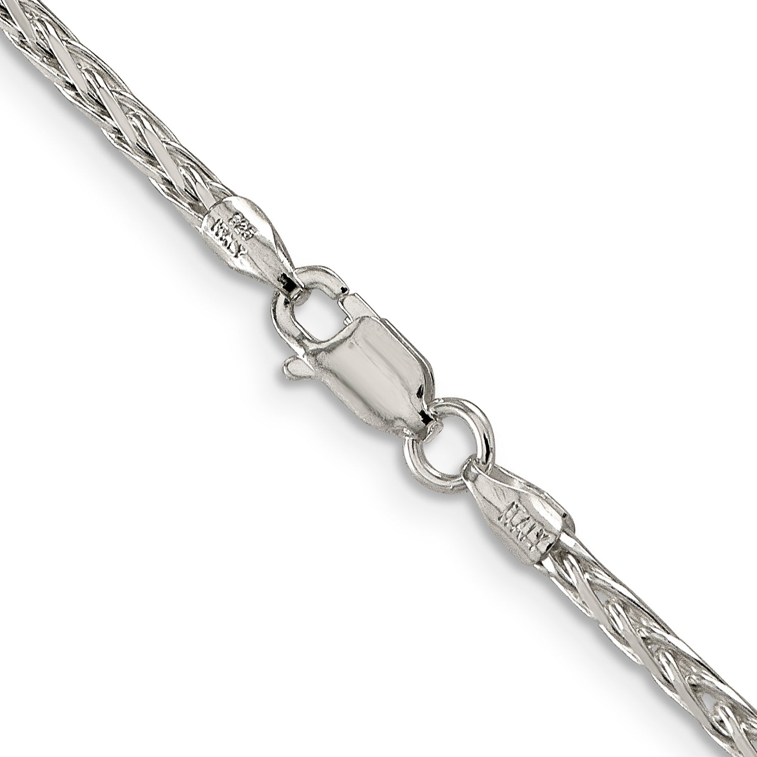 Sterling Silver 2.5mm Diamond-cut Spiga Chain