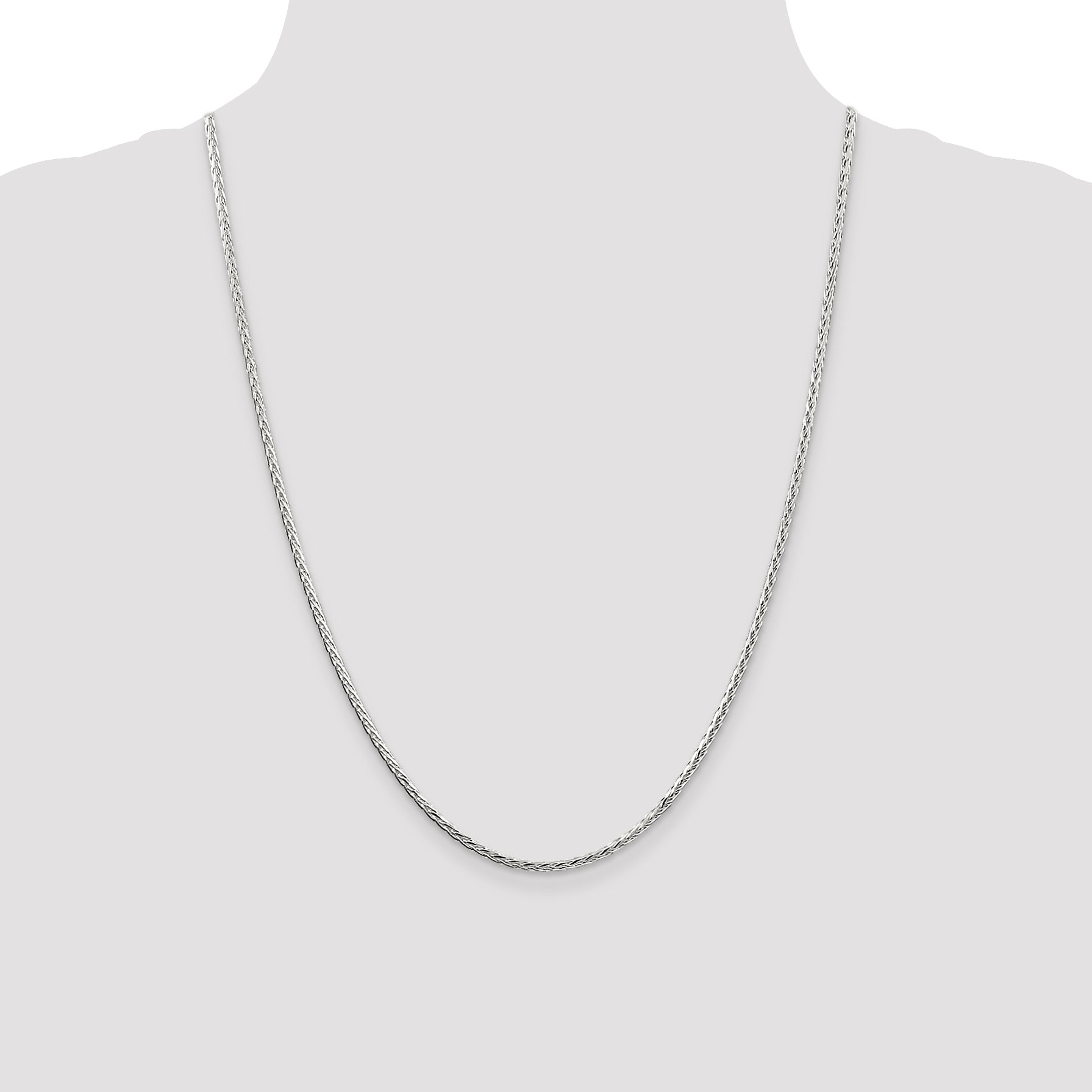 Sterling Silver 2.5mm Diamond-cut Spiga Chain