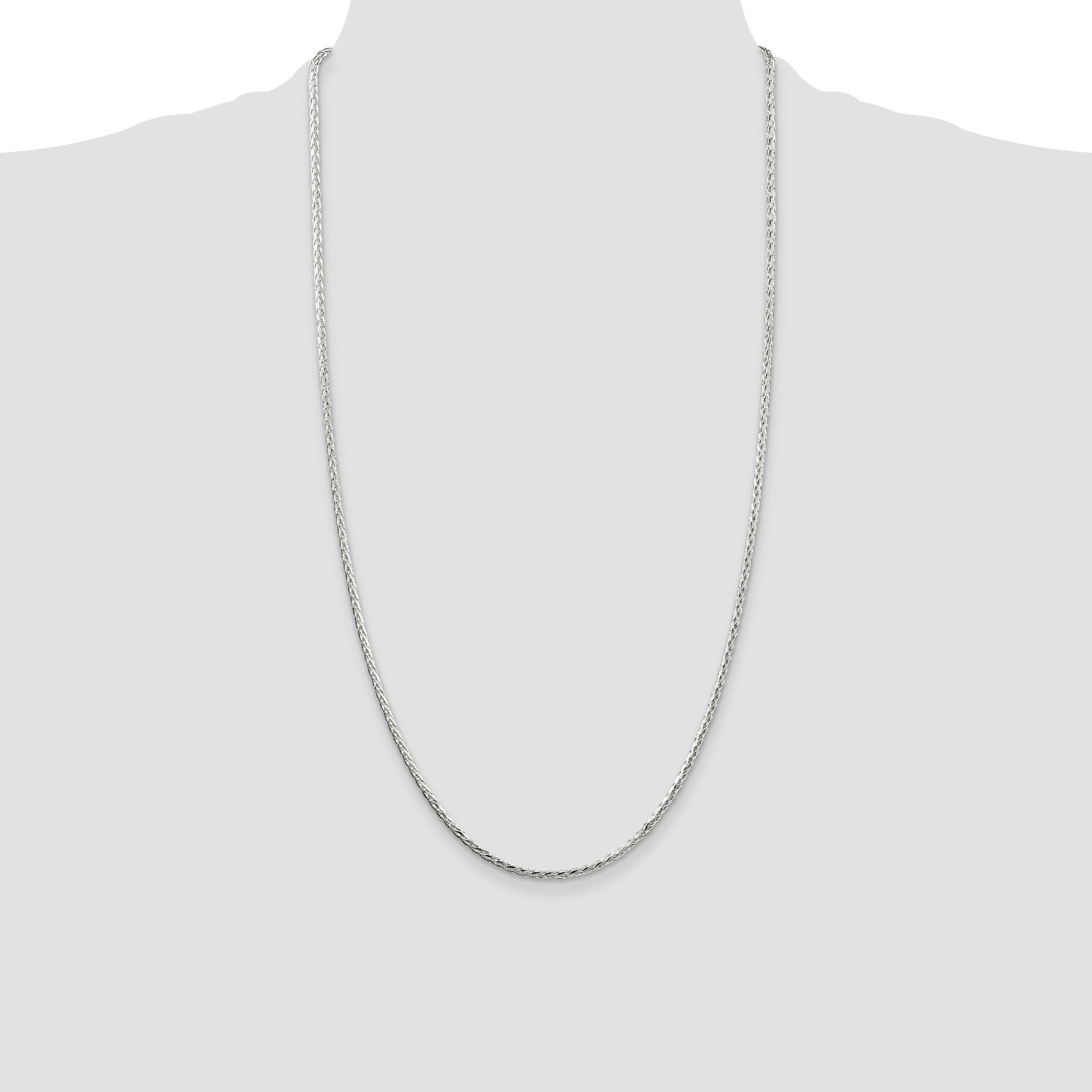 Sterling Silver 2.5mm Diamond-cut Spiga Chain