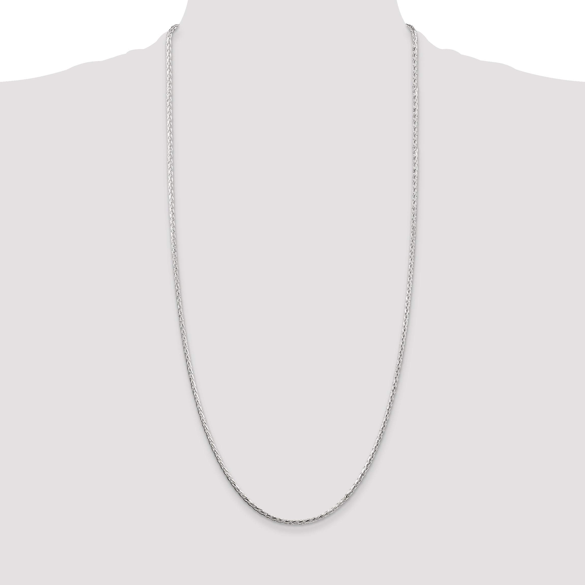 Sterling Silver 2.5mm Diamond-cut Spiga Chain