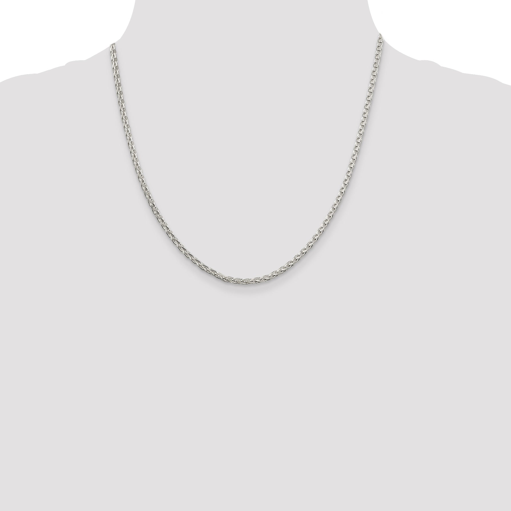 Sterling Silver 2.75mm Diamond-cut Spiga Chain