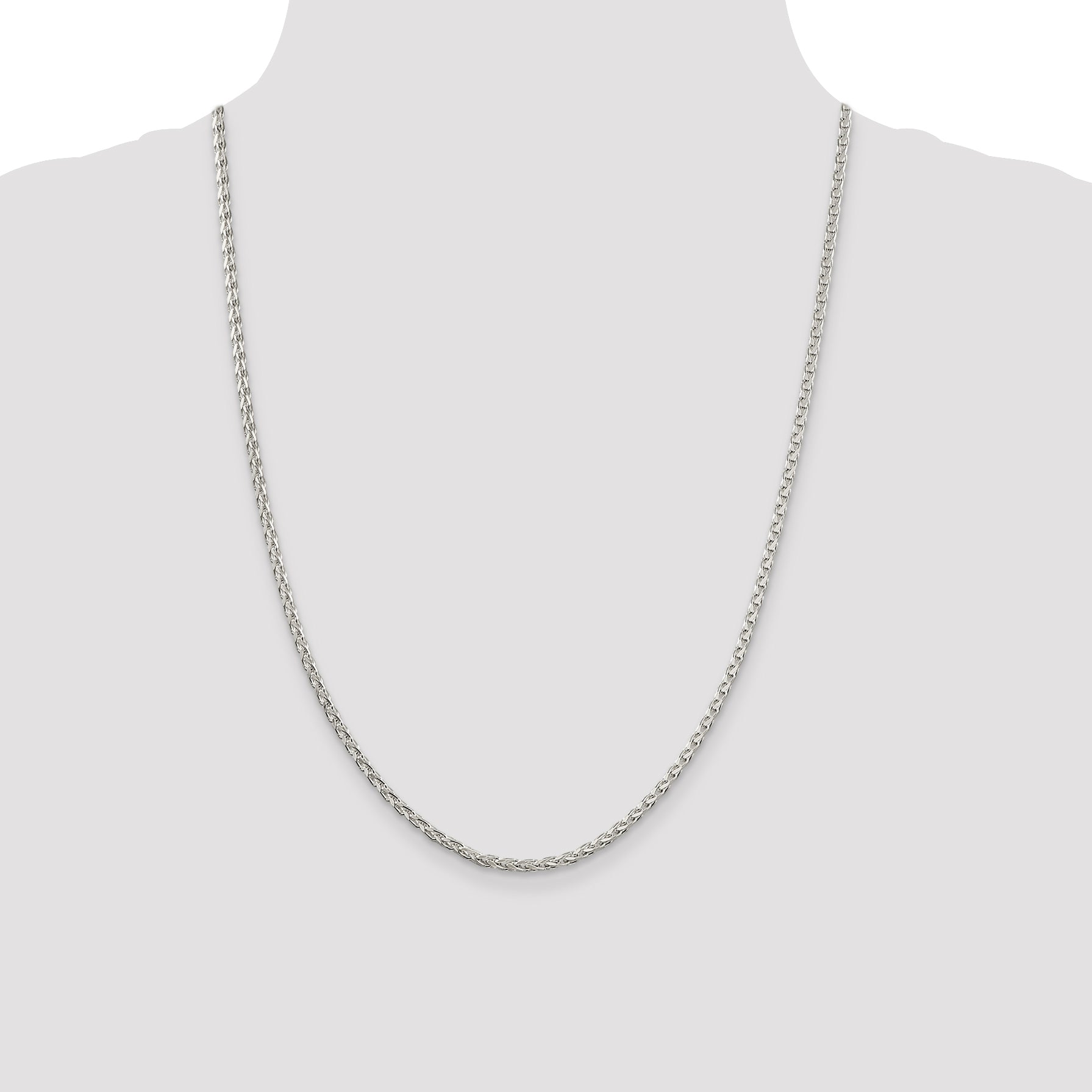 Sterling Silver 2.75mm Diamond-cut Spiga Chain