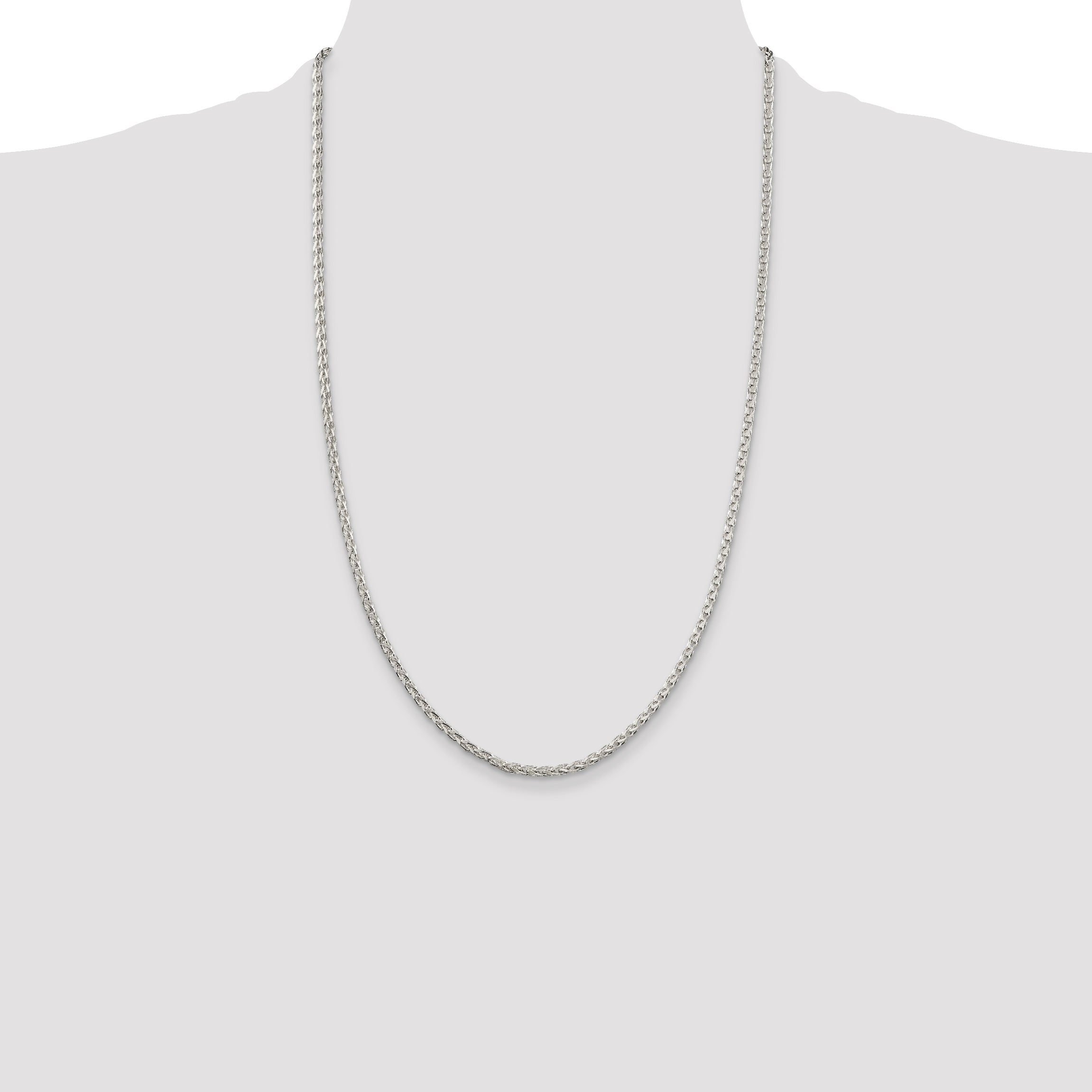 Sterling Silver 2.75mm Diamond-cut Spiga Chain