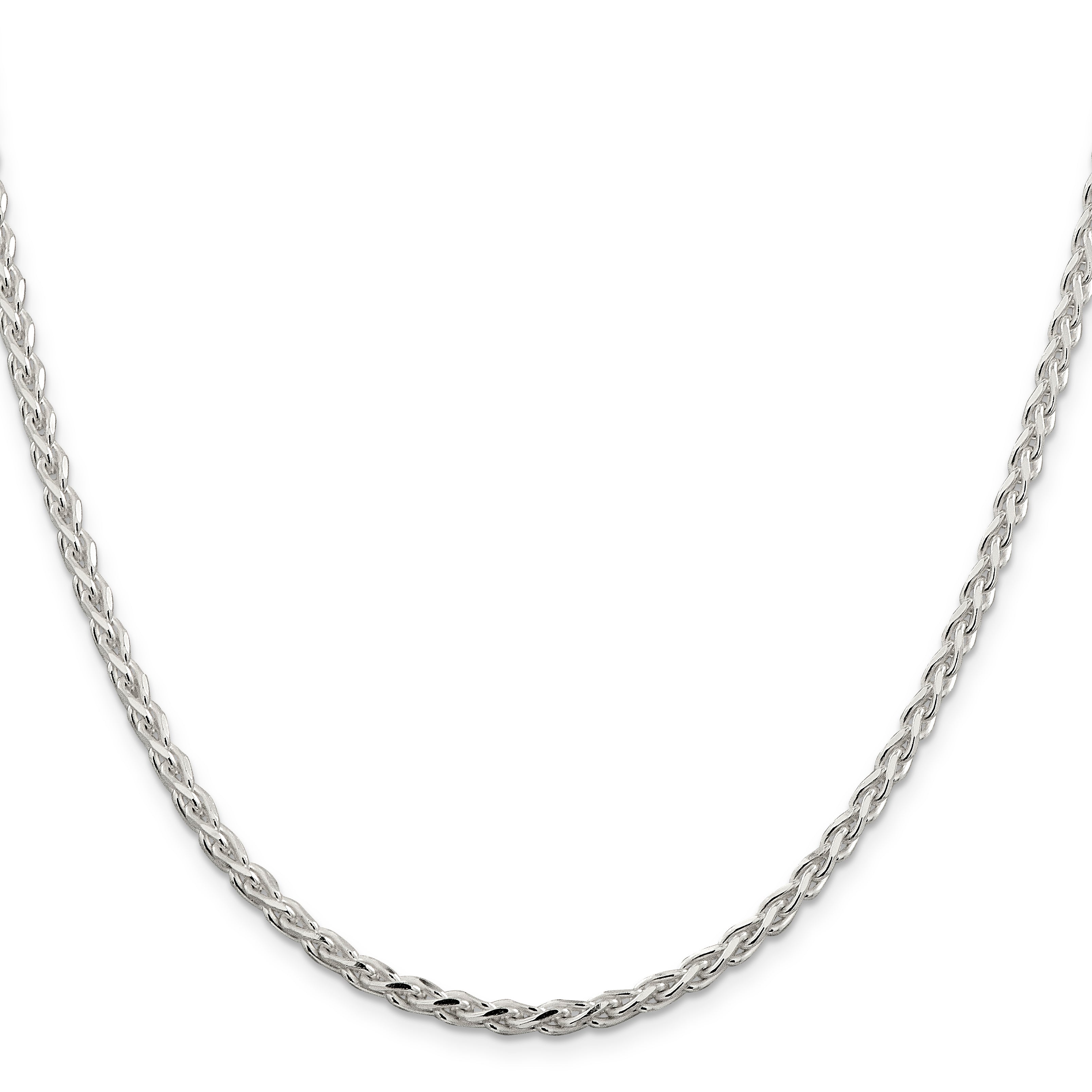 Sterling Silver 3.75mm Diamond-cut Spiga Chain