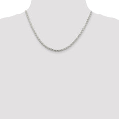 Sterling Silver 3.75mm Diamond-cut Spiga Chain