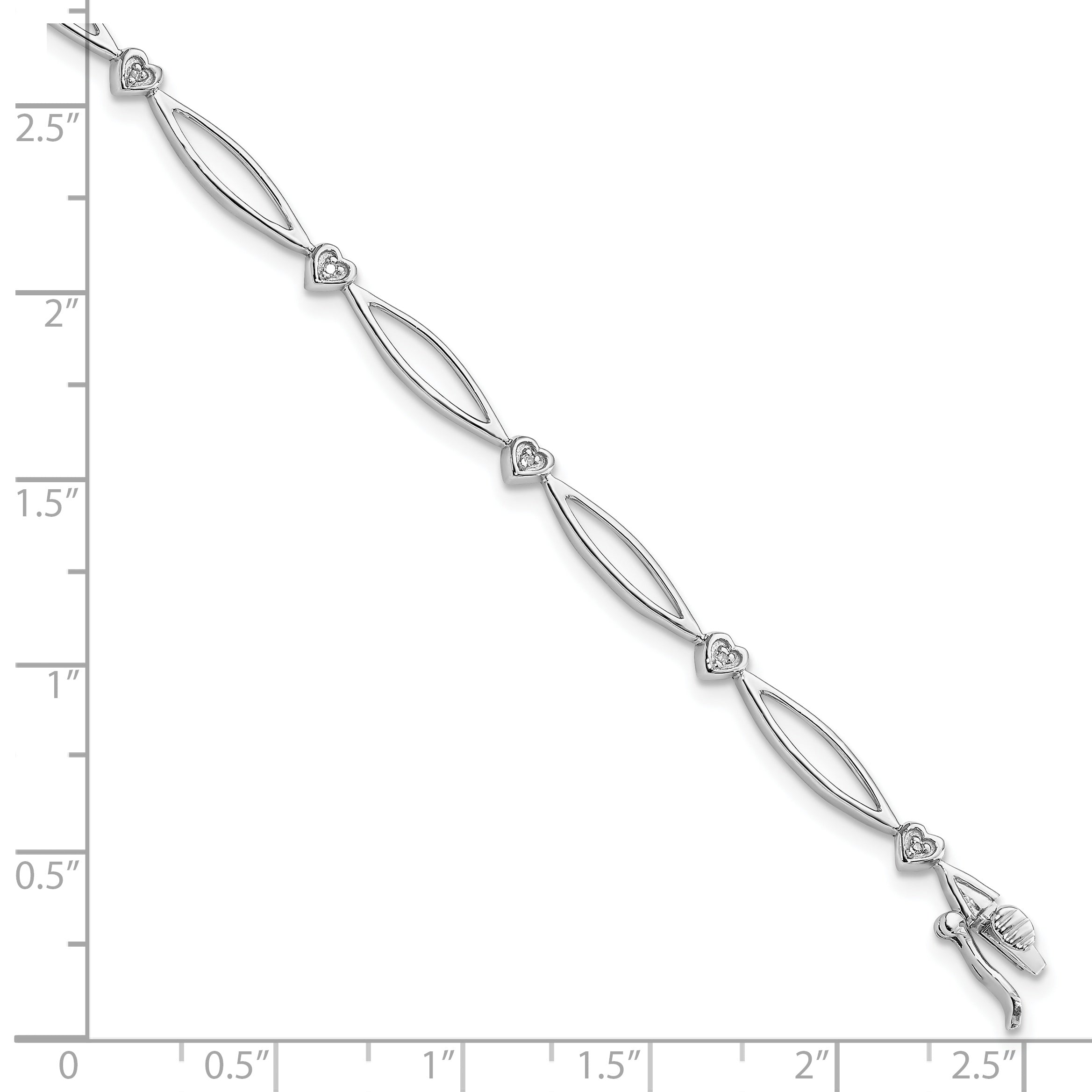 Sterling Silver Rhodium-plated Diam. Bracelet